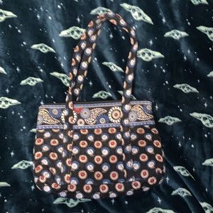 VERA BRADLEY Night Owl Tote Shoulder Bag Purse Zipper